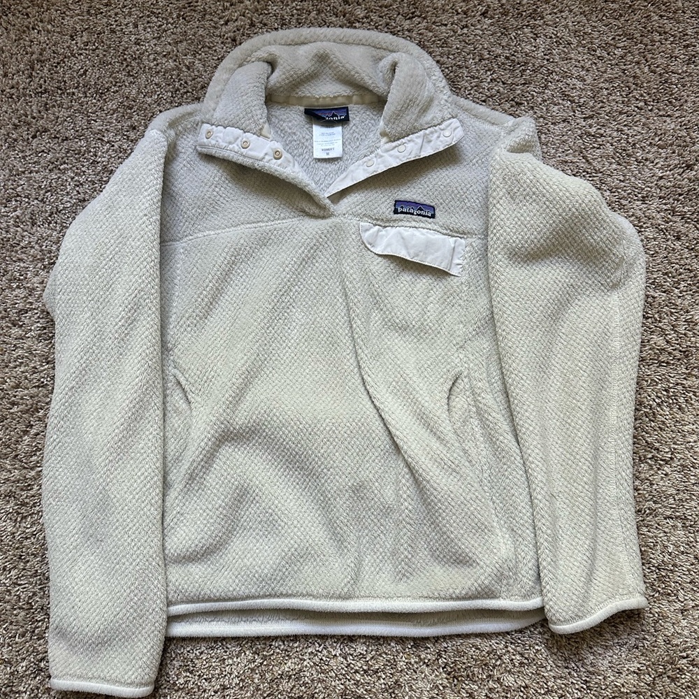 Patagonia Cream Zip Up Sweater